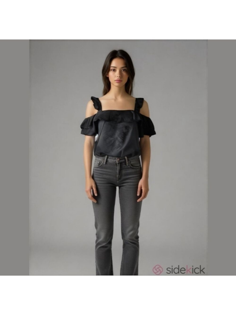 A.l.c Ruffled Silky Cold Shoulder Top